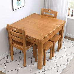 All Solid Wood Dining Table Small Apartment Home Dining Table Retractable Foldableing Table 4 People 6 People Simple Rectangular Dining Table