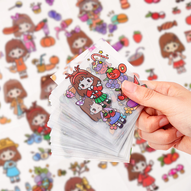 어린이와 소녀를위한 200 귀여운 스티커 휴대 전화 장식 작은 패턴 방수 소녀 심장 DIY 핸드북 GUKA 스티커-
