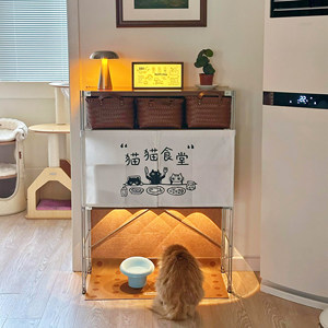
Medieval style cat canteen storage rack pet supplies snacks cat food storage rack above the cat litter box