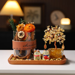 Cinnamon Brings Wealth to the Home, Entrance Hall Lucky Cat, Citrine Money Tree Ornament, Home Decoration, Good Gift for Housewarming