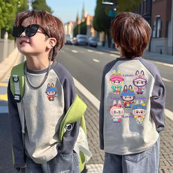 Trendy Boys and Girls Spring and Autumn 2026 New Long-Sleeve Base Shirt T-Shirt Raglan Pure Cotton Top for Older Children