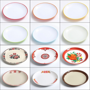 
Metamine plate commercial imitation porcelain disc hotel special fried noodles cold dishes snack rice bowl catering plastic fast food plate