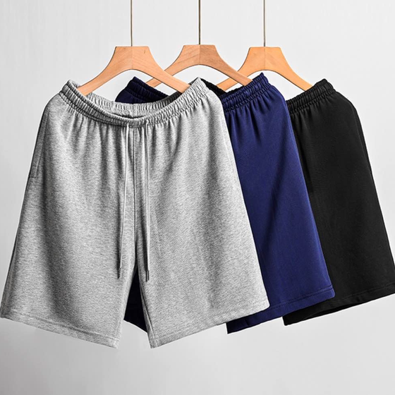 
Summer thin solid color clean version sweatpants men's loose large size cotton versatile casual fitness running