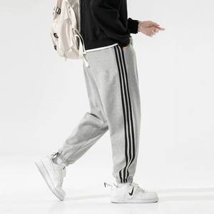 
Autumn and winter three-bar sweatpants men's straight loose cotton spring and autumn thickened breathable casual leggings trousers versatile pants