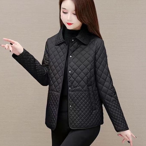 
Cotton jacket for women 2025 autumn and winter new large size loose Korean style fashionable middle-aged mother wear diamond lattice cotton jacket