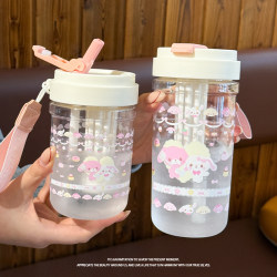 Cute Water Cup for Girls with Good Looks, 2025 New Summer Straw Cup, Large Capacity, Special Tea Cup for Students Going to School