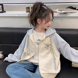 Girls' Jacket, Spring and Autumn Style, 2025 New Trendy Casual Baseball Jacket for Older Children, Spring Hooded Top