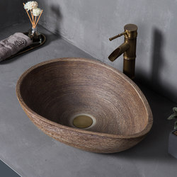 Retro Countertop Basin Outdoor Wash Basin Courtyard Art Basin Bathroom Ceramic Wash Basin Balcony Basin Single Home
