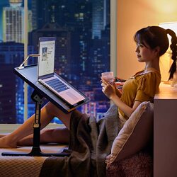 Bedside Computer Lazy Desk Study Stand, Adjustable Height Small Table, Student Desk Reading Stand, Foldable for Dormitory Use