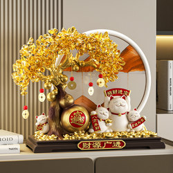 Money Tree Quicksand Painting, Lucky Cat Ornament, Opening Gift, Front Desk, New Store, Light Luxury, High-End Living Room, Housewarming Decoration