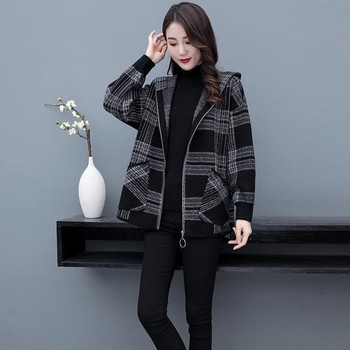 Loss special price clearance sale spring and autumn mother's wear new Korean version versatile plaid coat women's medium-length loose hair