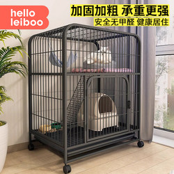 Cat Cage for Home Use, Indoor Villa, Two-Story, Extra Large Free Space, Cat Nest, Cat Toilet Integrated, Cat House, Cat Cage