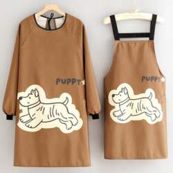 Cute Canvas Apron for Kitchen Use, 2026 New Model, Oil-Proof, Suitable for Catering and Baking, Long-Sleeved Workwear for Men and Women