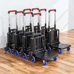 Hand-Pulled Cart, Portable Foldable Luggage Trolley for Home Use, Small Cart for Carrying Goods, Grocery Shopping, and Picking up Packages