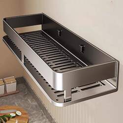 Bathroom Storage Rack, No-Drill Multifunctional Wall-Mounted Towel Rack, Toilet Washbasin Shower Room Storage Shelf