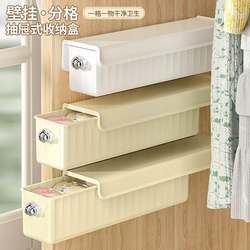 Underwear Storage Box, Socks and Underwear Three-In-One Wall-Mounted Home Wardrobe Drawer, Intimate Clothing Compartment Organizer