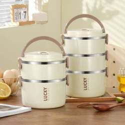 Multi-Layer Insulated Lunch Box Bowl, Microwaveable, Suitable for Home Use and Office Workers, Portable Lunch Container, Stainless Steel Bento Box