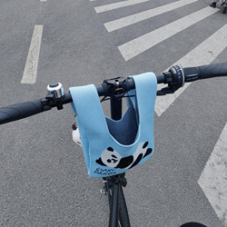 Red Panda bicycle front bag knitted handbag mountain bike front handlebar bag frame beam bag storage