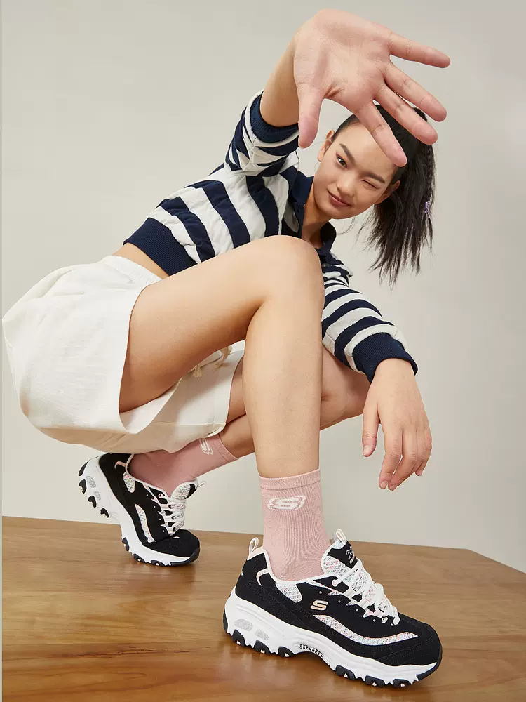 Skechers 斯凯奇 D’LITES系列 女式厚底复古运动鞋 13144 双重优惠折后￥229包邮