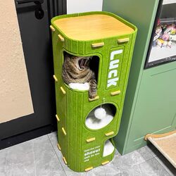 Cat Scratching Board, Cat Climbing Frame, Cat Toy, Anti-Scratch Sofa Protector, Wear-Resistant, Non-Shedding Cat Bed, Integrated Vertical Bed