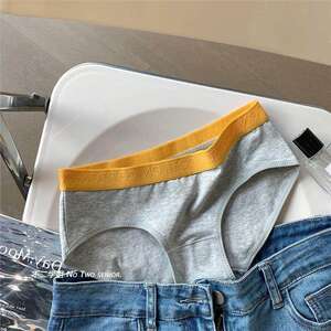 Girls' seamless simple low-waist hip-covering pure cotton underwear women's new style non-pinching sexy thin letter briefs