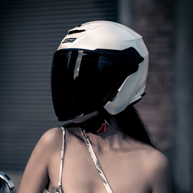gsb motorcycle summer sun protection helmet half helmet female double lens three quarters retro helmet male gsb263