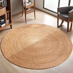 Hand-Woven Sedge Round Carpet Large Area Floor Mat Living Room Mat Clothing Photography Decoration Nordic Style