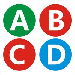 6.5cm Round Self-Adhesive Number and English Letter Stickers, 26 Letters Abc, Non-Drying Adhesive Labels, Categorized Colorful Stickers B