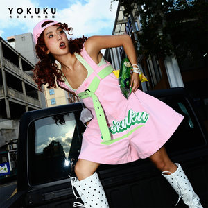 
Yo Cool Cool (The Board is Coming) Niche Design Overalls Women's Loose Two-Wear A-Line Casual Pants Women