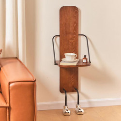 Medieval-Style Cute Waiter Storage Rack, Retro Creative Solid Wood Bedroom Bedside Table, Foldable Anti-Slip Storage Rack