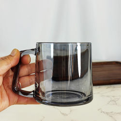 Personalized Creative Glass Water Cup, Office Coffee Cup, High-Value Hammered Pattern Colorful Water Cup, Ring Handle Mug