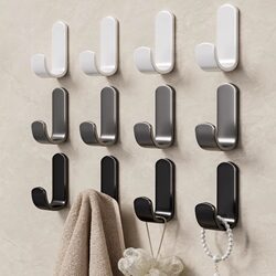 Japanese Adhesive Hooks, No Drilling Required, Strong Load-Bearing, Rust-Proof, for Kitchen Walls, Door Backs, Clothes Hangers, Bathroom