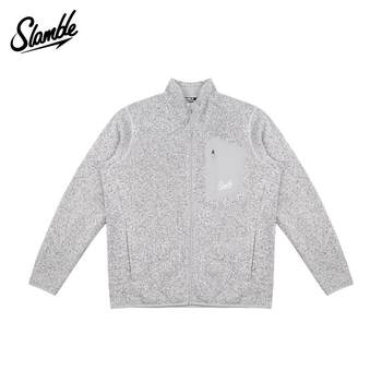 SLAMBLE Spring New Stand Collar Jacket Men and Women Casual Sports Outdoor Warm Brushed Inner Top
