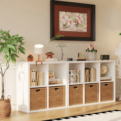 Steel Bookshelf Storage Rack Floor-Standing Wall-Mounted Combination Grid Cabinet Living Room Kindergarten Storage Cabinet Home Bookcase