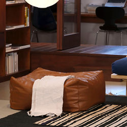 High-End LAOSHU Single-Person Lazy Sofa Leather Pouf Old Clothes Stuffed Sofa Cover Tatami Small Sofa Storage