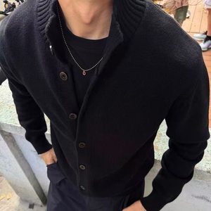 
ZETITI autumn and winter old money style 570g full button anti-pilling solid color sweater casual sweater jacket for men