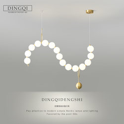 Living Room Chandelier, French Designer, Creative, Light Luxury, Modern Dining Room, Bar, Study, Atmospheric, All-Copper Planet Lamp