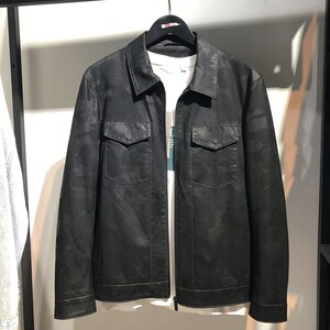 Men's clothing brand JCK JNS autumn, thick locomotive lapel imitation leather leather men's youth jacket PU jacket
