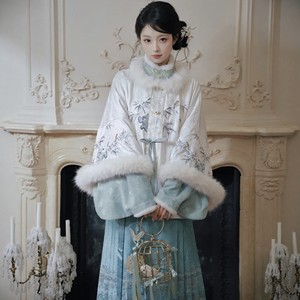 
Original Hanfu for women [July Eve-Yanxue Ningzhu] Ming Dynasty plus velvet Zhaojun coat and horse skirt suit winter style