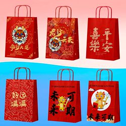 Handbag Gift Bag Small Kindergarten Cartoon Packaging Bag Souvenir Bag Holiday Activity Kraft Paper Bag Thickened