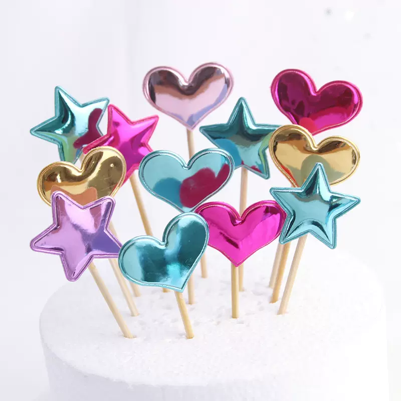 Birthday Cake Topper with Crown and Stars –