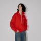 PHISM spring and summer new zipper printed sweatshirt for women loose long-sleeved lapel sweatshirt pure color