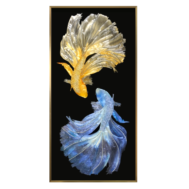 珐琅彩装饰画 纯手工珐琅彩装饰画玄关客厅壁画轻奢新中式圆形牡丹挂画国色天香