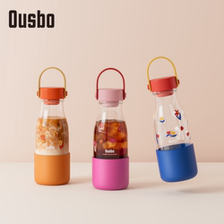 Ousbo Glass Small Milk Cup for Women, High-Looking and Portable Cold Brew Tea Cup, Summer High-Temperature Resistant Coffee Cup, Handy Water Cup