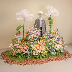 Simulated Floral Art Landscape Combination, Monet's Garden, Large-Scale Interior Decoration, Bionic Fake Green Plants, Accessible Luxury High-End Ornaments