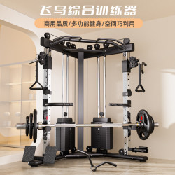 Home Multifunctional Comprehensive Fitness Equipment with a Small Bird-Shaped Gantry for Integrated Training, Including High Pull-Downs, Squats, and Bench Presses