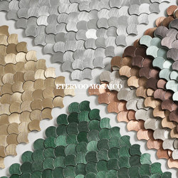 Fan-Shaped Metal Mosaic Wall Stickers Self-Adhesive Small Pieces for Entrance, Tv Background Wall, Tile Bedroom Three-Dimensional Wall Tiles