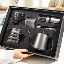 Hand-Brewed Coffee Pot Set, Hand-Brewed Coffee Set, Hand-Grind Coffee Machine Complete Gift Box, Drip Filter Cup Coffee Utensils