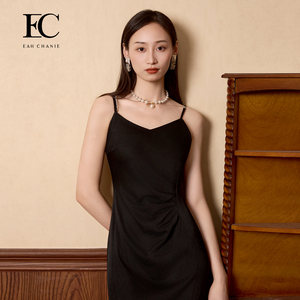 
[Same style in shopping mall] Yichen summer new acetate pearl suspender dress simple pleated mid-length skirt for women