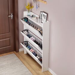 Ultra-Thin Shoe Cabinet for Home Entrance Hallway, New Style Entryway Flip Cabinet, Indoor Small Narrow Entryway Shoe Rack